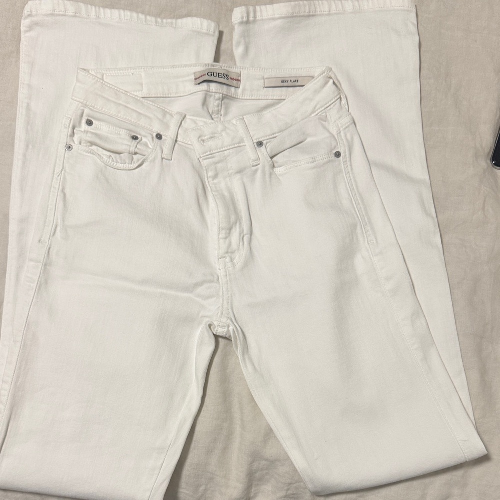 GUESS White Sexy Flare Jeans. Used once!